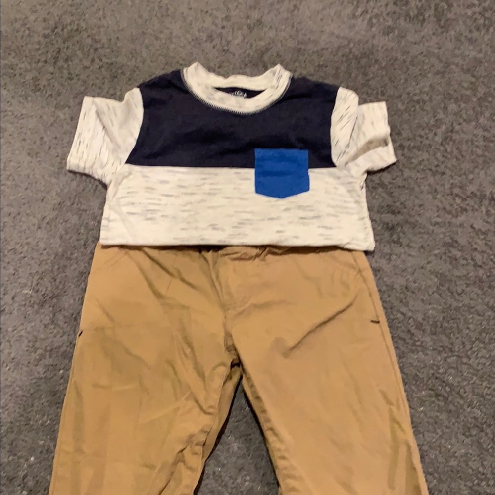 Youth boys sz 4/5 shirt sleeves shirt, lined pants
